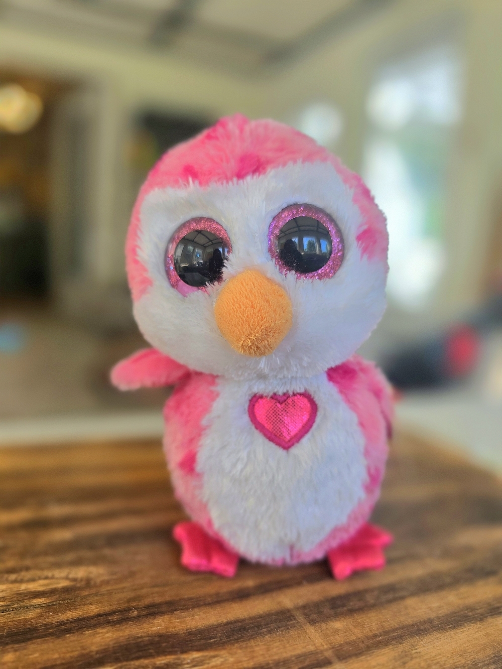 Beanie Boos Plush Pink & White Heart Penguin JULIET Valentines Pet Plush July 8